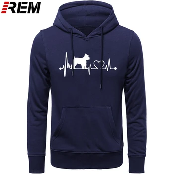 

REM Hoodies Size Men And Women Printing Animal Lover I Love My Dog Schnauzer Heartbeat O-Neck LONG Sleeves Hoodies, Sweatshirts