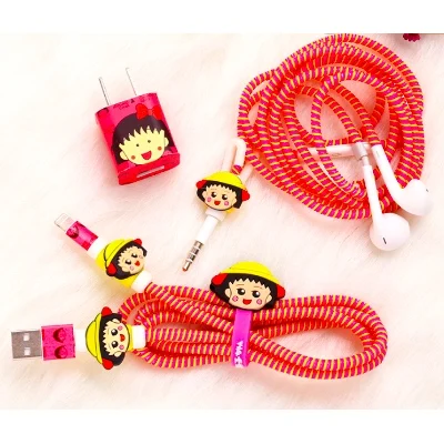 Прекрасный мультяшный usb-кабель DIY наклейки для зарядного устройства защитный чехол шнур защита провода крышка протектор для iPhone X/Xs зарядное устройство - Цвет: 009