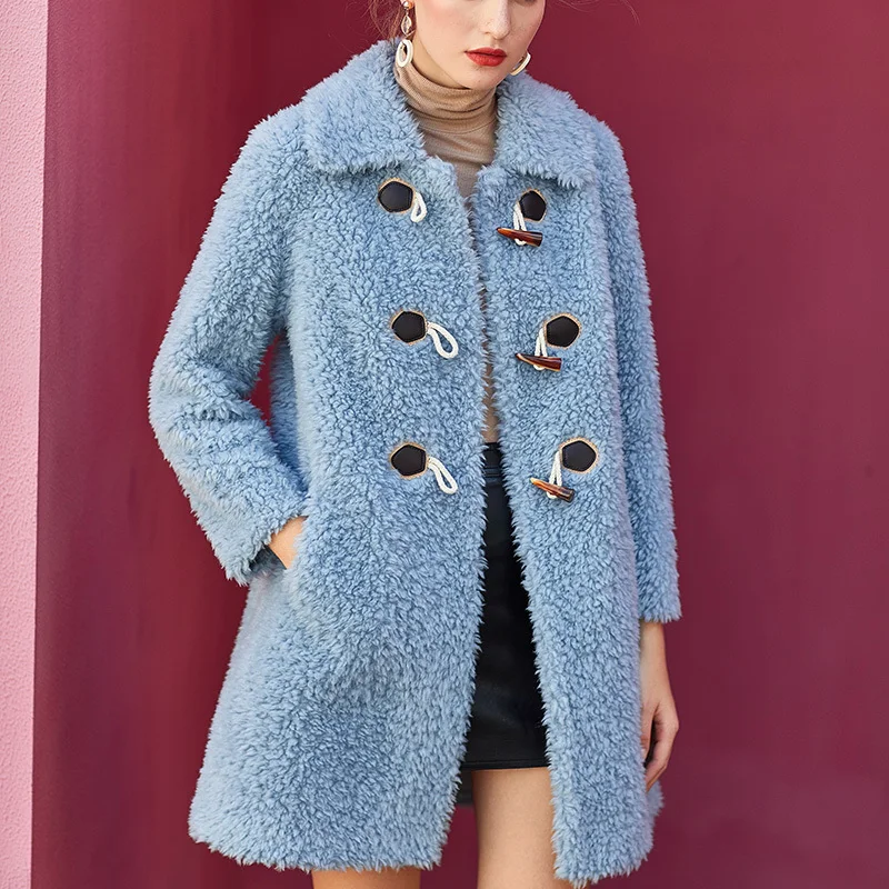 Vrouwen 2020 Bontjas Winter Jas Vrouwen Schapen Shearling 100% Wollen Jas Vrouwelijke Roze Lange Jas Chaqueta Mujer MY4218 Vrouwen 2020 Bontjas Winter Jas Vrouwen Schapen Shearling 100% Wollen Jas Vrouwelijke Roze Lange Jas Chaqueta Mujer MY4218