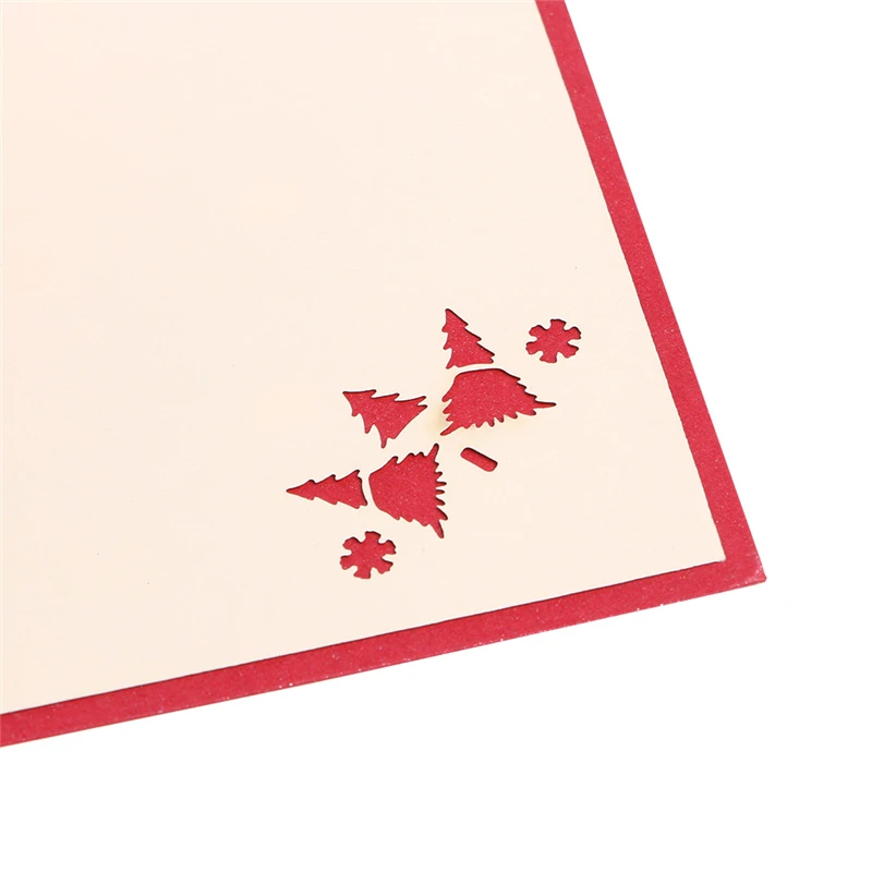 Christmas House 3D Greeting Blessing Card Pop Up Paper Cut Postcard BirthdayGift 634E