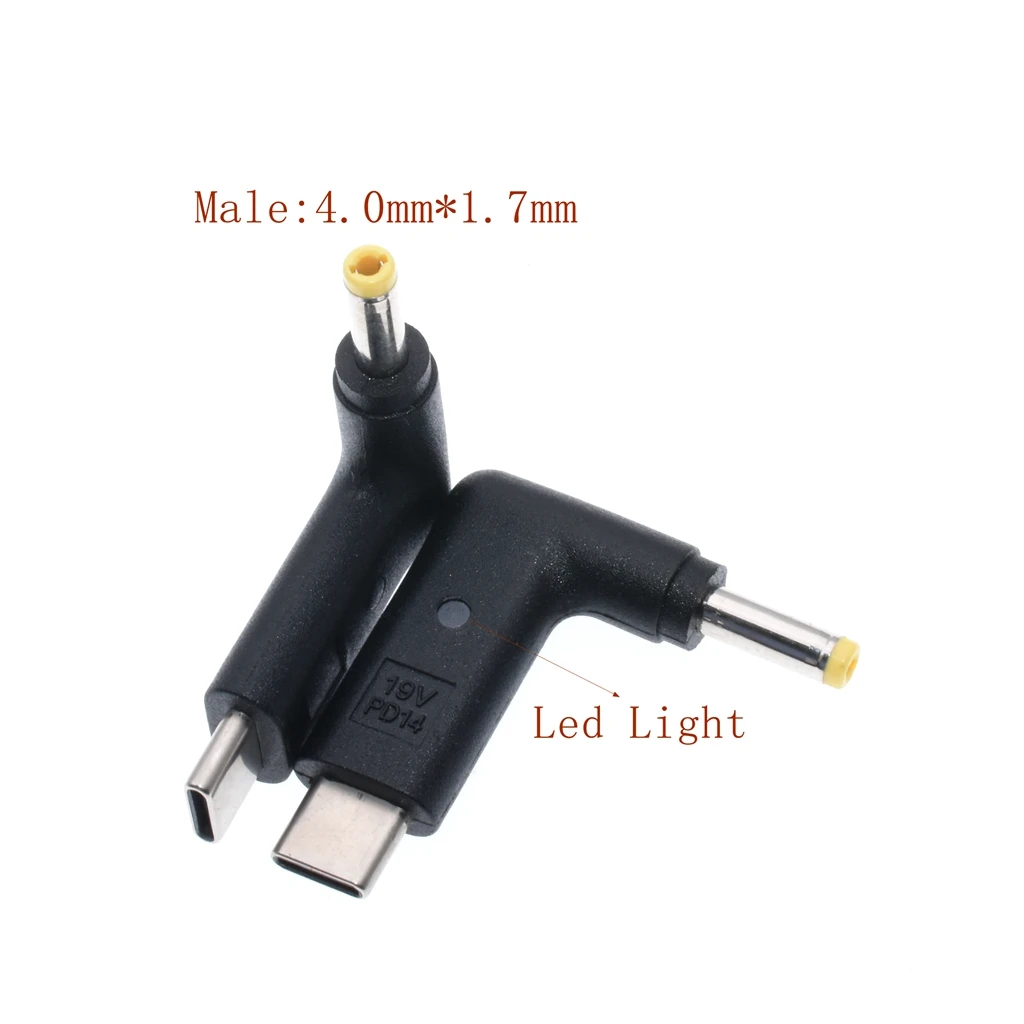 Usb type C PD разъем Dc адаптер питания с светодиодный светильник конвертер om 20 Pluggen Man для lenovo Asus Dell hp зарядное устройство для ноутбука