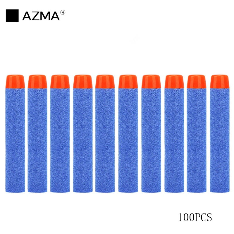 AZMA 100 шт для пуль Nerf, мягкие полые головки 7,2 см, дротики eva, игрушечный пистолет, пули для серии Nerf, игрушки, пистолет, детские подарки - Цвет: Синий