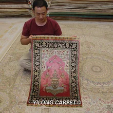 Yilong 2'x3' турецкий Шелковый ковер молитва ручной работы изысканная, Восточная розовая ковры(TJ097A