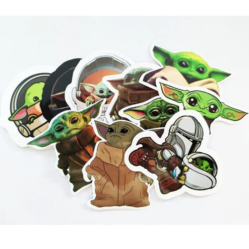 

10pcs/set Baby Yoda The Mandalorian Waterproof Stickers