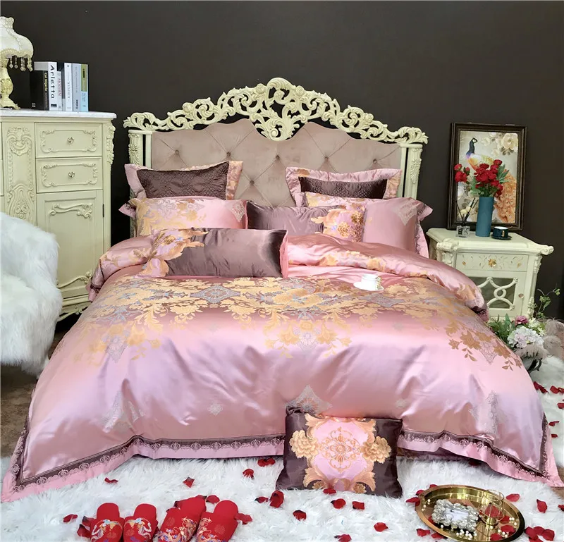 2019 Роскошные жаккардовые постельное белье queen/king size комплект постельного белья 4/6/10 шт. пододеяльник комплекты толстые Постельное белье из