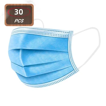 

30PCS Solid Mask One time Disposable Face Masks For Adults Protective Classic Mascarillas Con Filtro Mascarilla Tela Masque