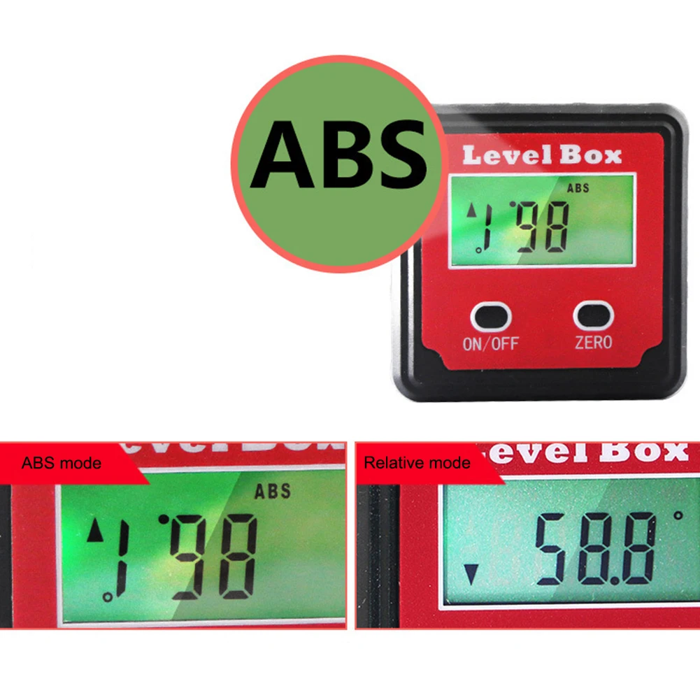 

LCD Digital Inclinometer Spirit Level Box Protractor Electronic Goniometer Inclinometro Magnetic Bevel Box Angle Meter