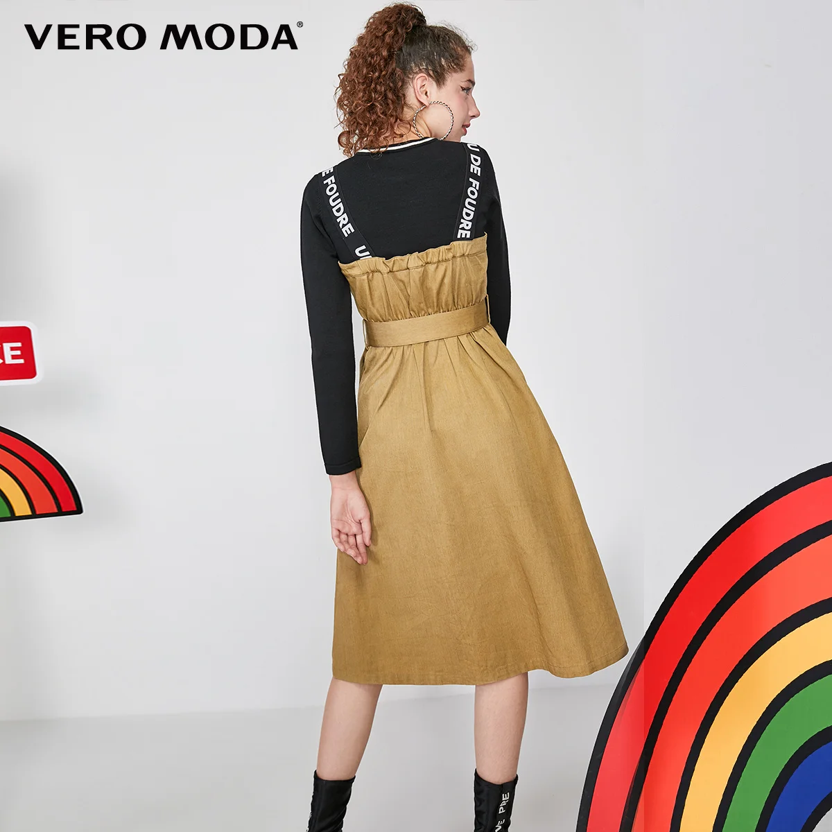 Vero Moda платье-комбинезон средней длины с вышивкой и подкладкой | 31947D507