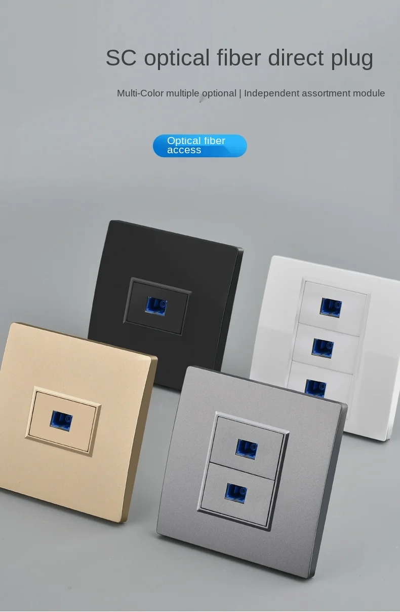 Description Picture 3 of itemDepoguye Wall-mounted one port fiber optic information socket panel, SC fiber optic wall connector panel with fiber optic cable