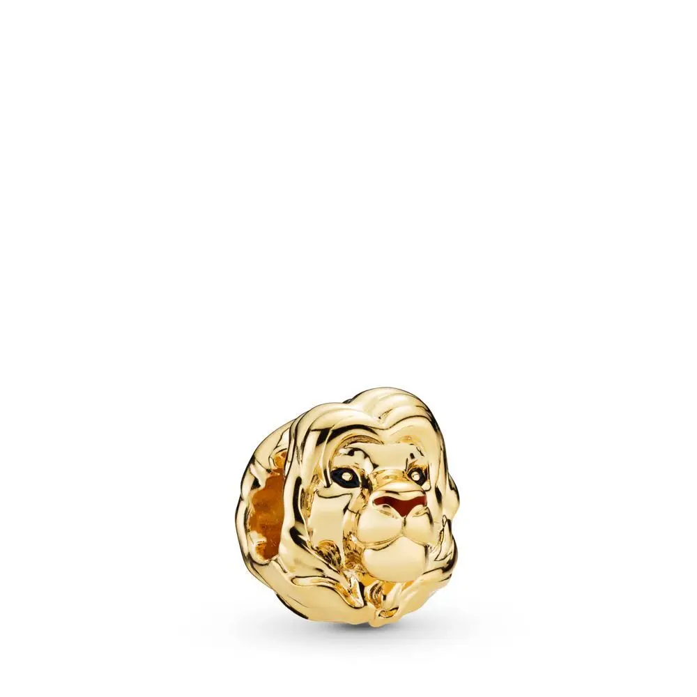 Модные золотые 925 серебряные бусины Simba, подвески, подходят для самостоятельного изготовления браслетов Король Лев, бусины, модные ювелирные изделия для женщин