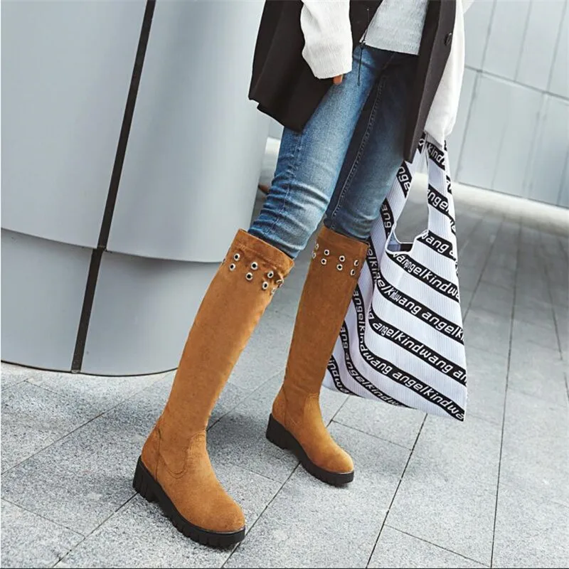 Новая обувь высокого качества с рисунком Bottes Модные женские ботфорты туфли-лодочки на 4 см женские ботинки с круглым носком США 3-11, 12