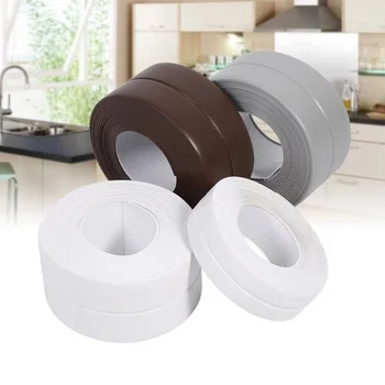 Bathroom Shower Sink Bath Sealing Strip Tape White PVC Self Adhesive Waterproof Wall Stickers for Bathroom Kitchen 32mx38mm