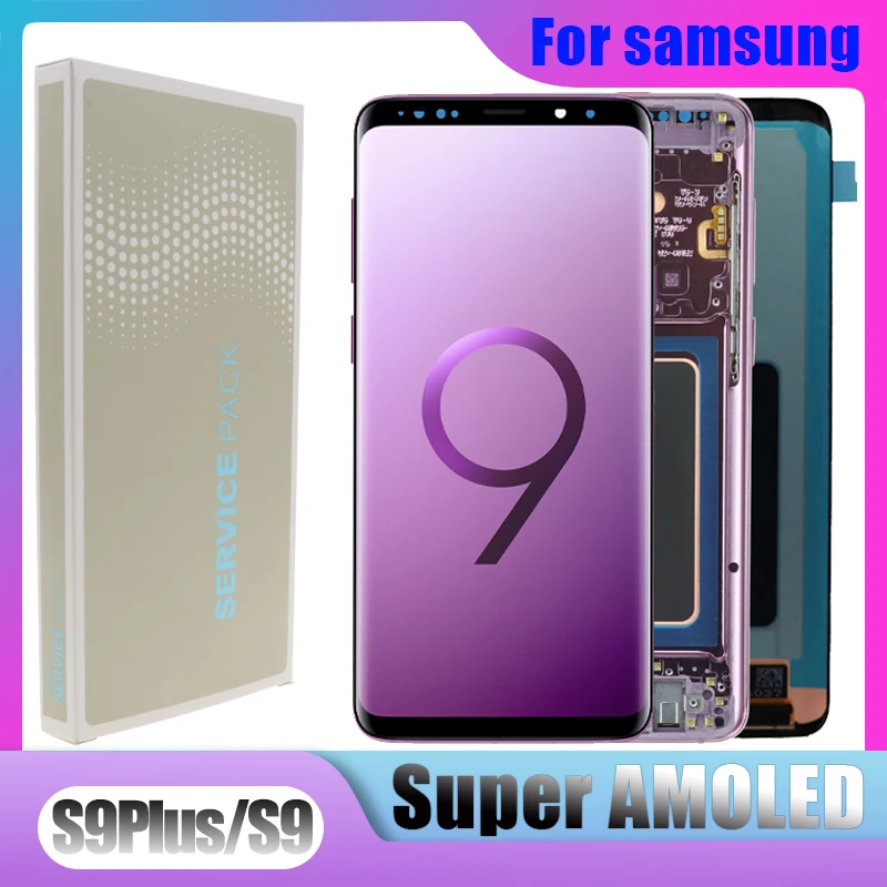 Оригинальный SUPER AMOLED ЖК-дисплей с рамкой для SAMSUNG Galaxy S9 дисплей + Plus сменный