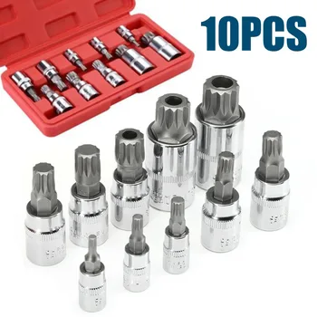 

New 12 Point MM Triple Square Spline Bit Socket Set 10pcs S2 Steel 4-18mm Drive Tool Compatible With European Vehicles