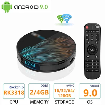 

HK1 MAX Android 9.0 TV Box RK3318 Quad-Core Dual WiFi 2.4G/5G Bluetooth BT 4.0 Ethernet H.265 USB 3.0 4K HDMI DLNA 3D TV Box