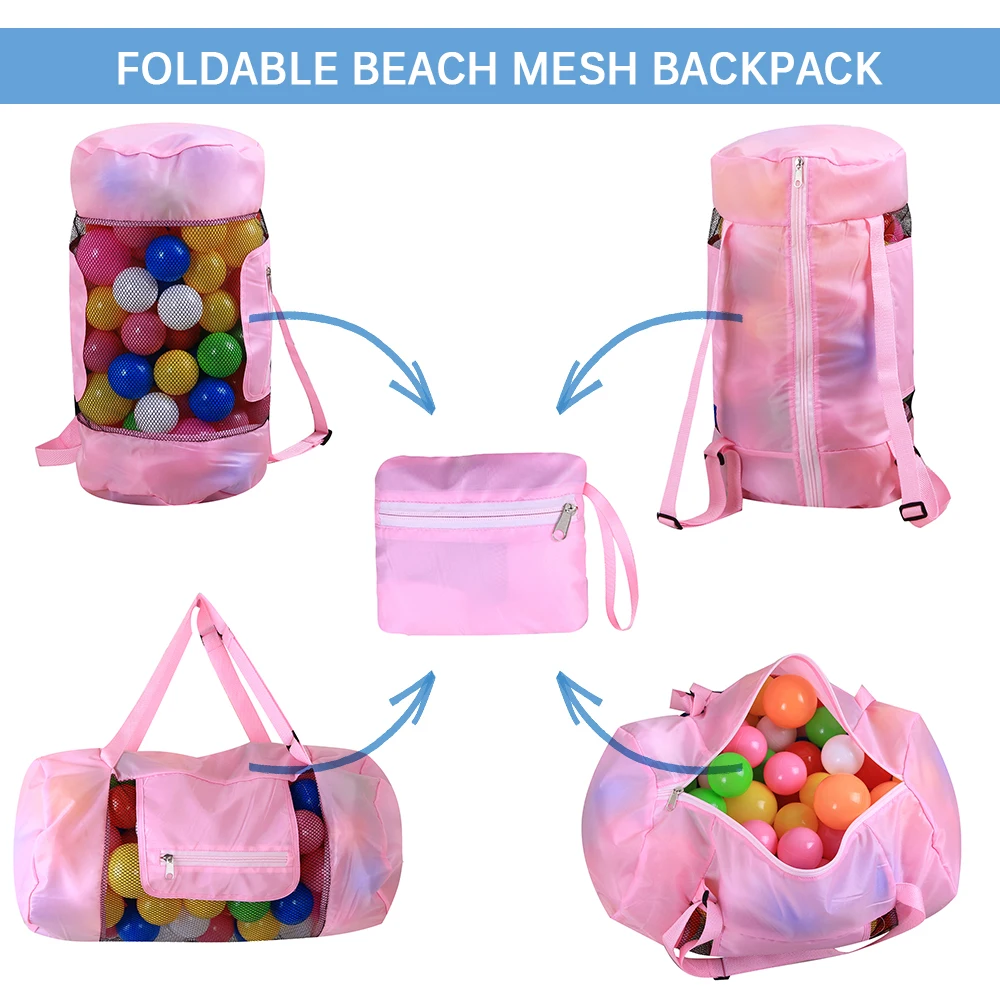 Пляжная сумка из сетки игрушка Tote Drawstring пляжный рюкзак для путешествий пляж аквапарк супермаркет