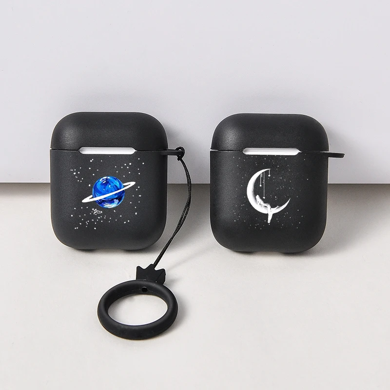 Мягкий чехол с ремешком для наушников AirPods Модный изображением звезд Луны