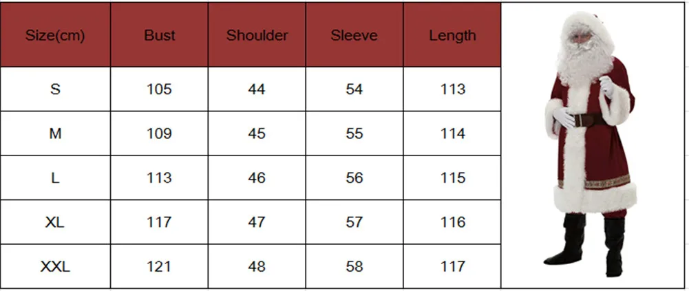 Роскошный Рождественский костюм Санта-Клауса; маскарадный костюм Санта-Клауса; нарядное рождественское платье; мужской костюм для взрослых; Лидер продаж