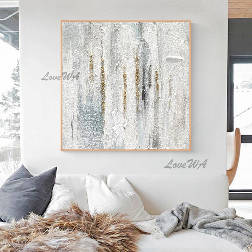 

Unframed Hotel Decoration Wall Art, Modern Textured Simple Abstract Painting On Canvas, Picture For Living Room Home Artwork