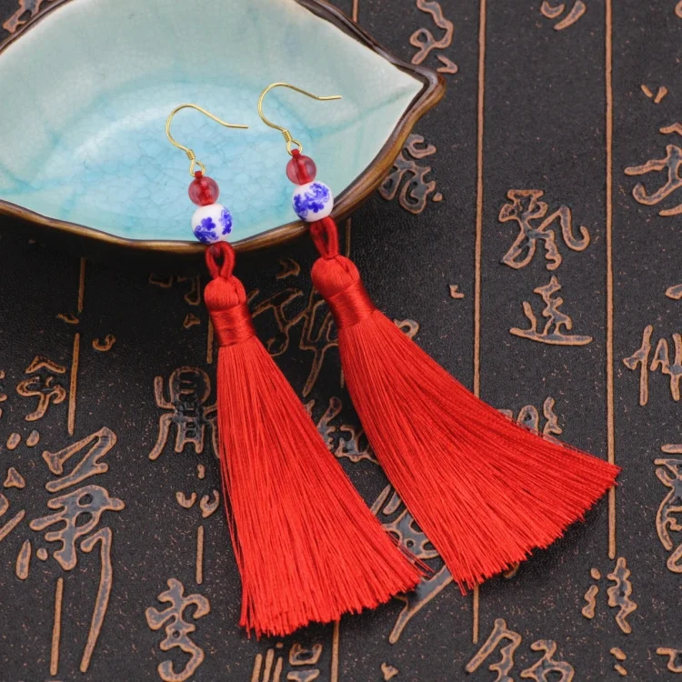 2pcs 8cm Silk Tassel Fringe Straps Pendant Brush DIY Craft Tassels Trim For Curtains Jewelry Making Wedding Home Decor Accessory