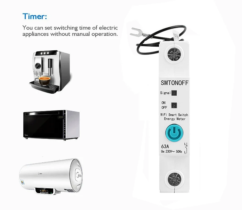 1P eWelink Single phase Din rail WIFI Smart Energy Meter Power Consumption kWh Meter wattmeter with Alexa  google for Smart home