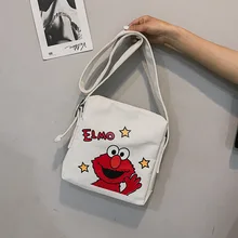 Новая стильная женская сумка в Корейском стиле, модная женская Холщовая Сумка, мультяшная сумка на плечо, рюкзак для студентов от производителя