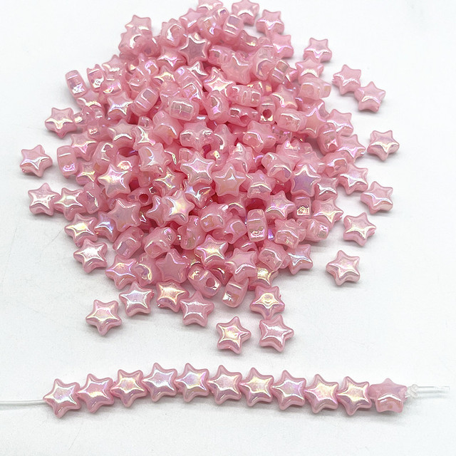 10mm AB Colourful Five-pointed Star Acrylic Loose Spacer Beads for Jewelry Making DIY Handmade Bracelets Accessories