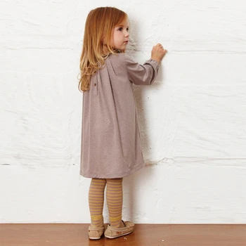 

2019 Autumn Toddler Baby Girl Long Sleeve Korean Clothes Casual Girls Dress Floral Collar Cotton Dresses Kids Children Clothing