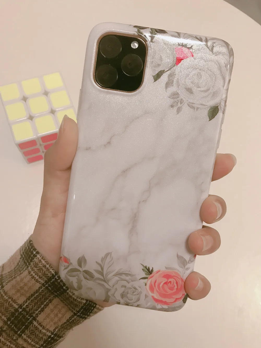 Чехол Netarlier для iPhone 11Pro Max Xsmax XR 7Plus XS 8 6sPlus IMD простой жемчужный блестящий Мраморный