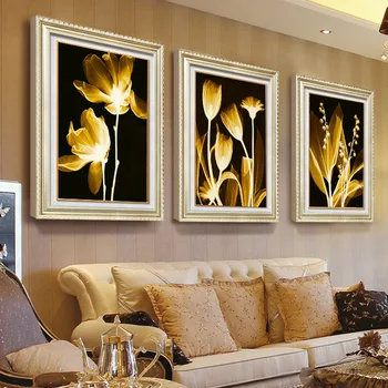 

5D Diamond Painting,Simple modern European style fresh triptych flower Full Diamond Embroidery,Rhinestone Diamond Mosaic Sale