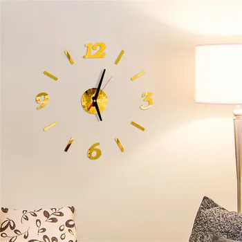

2020 New Hot Wall Clock 3d Diy Roman Numbers Acrylic Mirror Wall Sticker Clock Home Decor Mural Decals Настенные Часы @30
