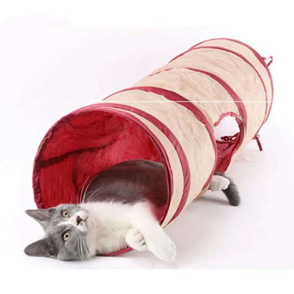 Туннель для кошек 1 дырка для кошек игровые трубки с шариком складной Crinkle котенок игрушки для собак Щенок кролик играть Кошка Туннель трубы игрушка для кошек