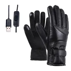 Winter Electric Heated Gloves Windproof Cycling Warm Heating Touch Screen Skiing Gloves USB Powered For Men Women