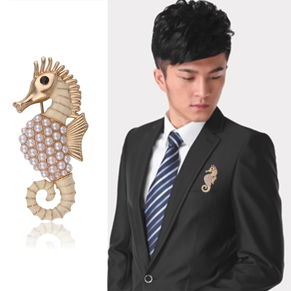 Женская эмалированная брошь Seahorse яркая морская Брошь булавка в виде животного