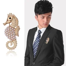 Женская эмалированная брошь Seahorse яркая морская Брошь булавка в