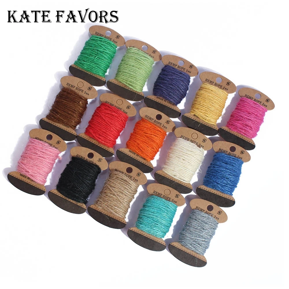 

2mm 10Meters Colorful DIY Manual Novel Hemp Twine Rope String Gift Box Cord Wedding Tags Decoration Wrap Decor