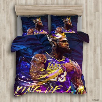 

2020 new LeBron James NBA basketball superstar Memorial Kobe Bryant bedding set printed Duvet Cover Bedding Set bedding double