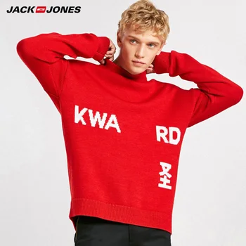 

Jack Jones Winter High Neck mens Letter Print Wool-blend Pullover Sweater|218324555