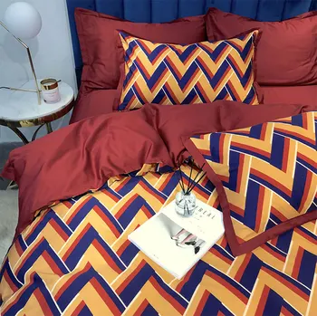 

European abstract geometric bedding set,full queen king cotton design double home textile bed sheet pillow case quilt cover