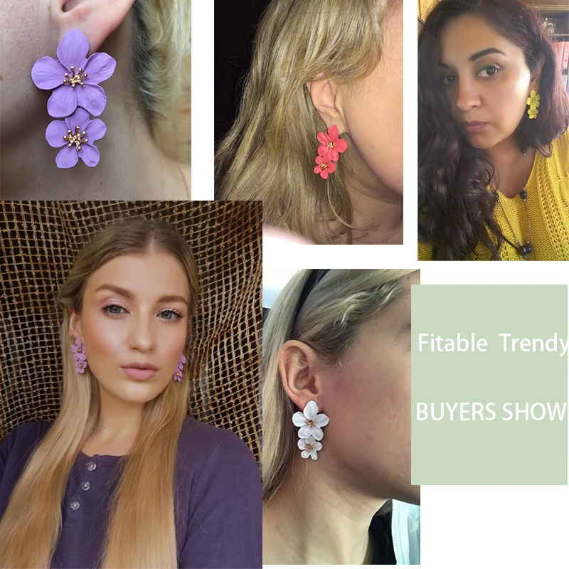 Elegant Boho Floral Metal Earrings for Women - Perfect for Weddings and Parties