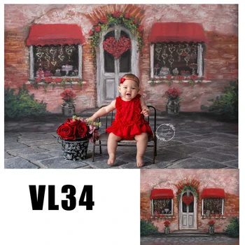 

garden valentines day photo backdrop newborn baby child birthday cake smash dessert table photography backdrop studio photobooth