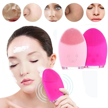

Dropshipping Mini USB Electric Facial Cleaning Massage Brush Silicone Waterprrof Face Cleaning Machine Skin Care Tools Beauty