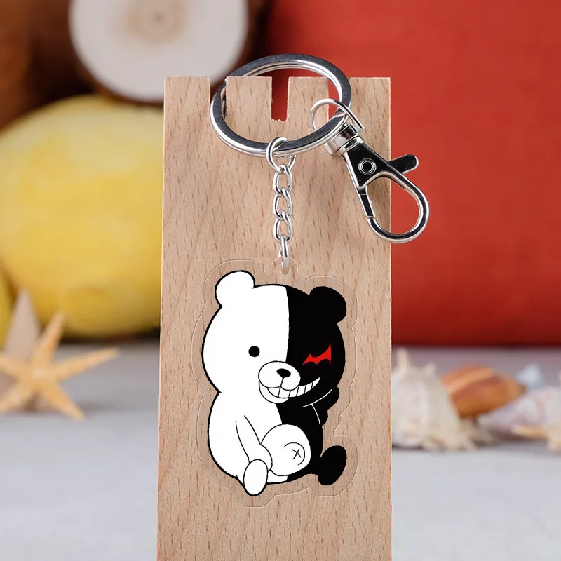

Animation danganronpa Cosplay bullet on breaking acrylic key chain black and white bear pendant