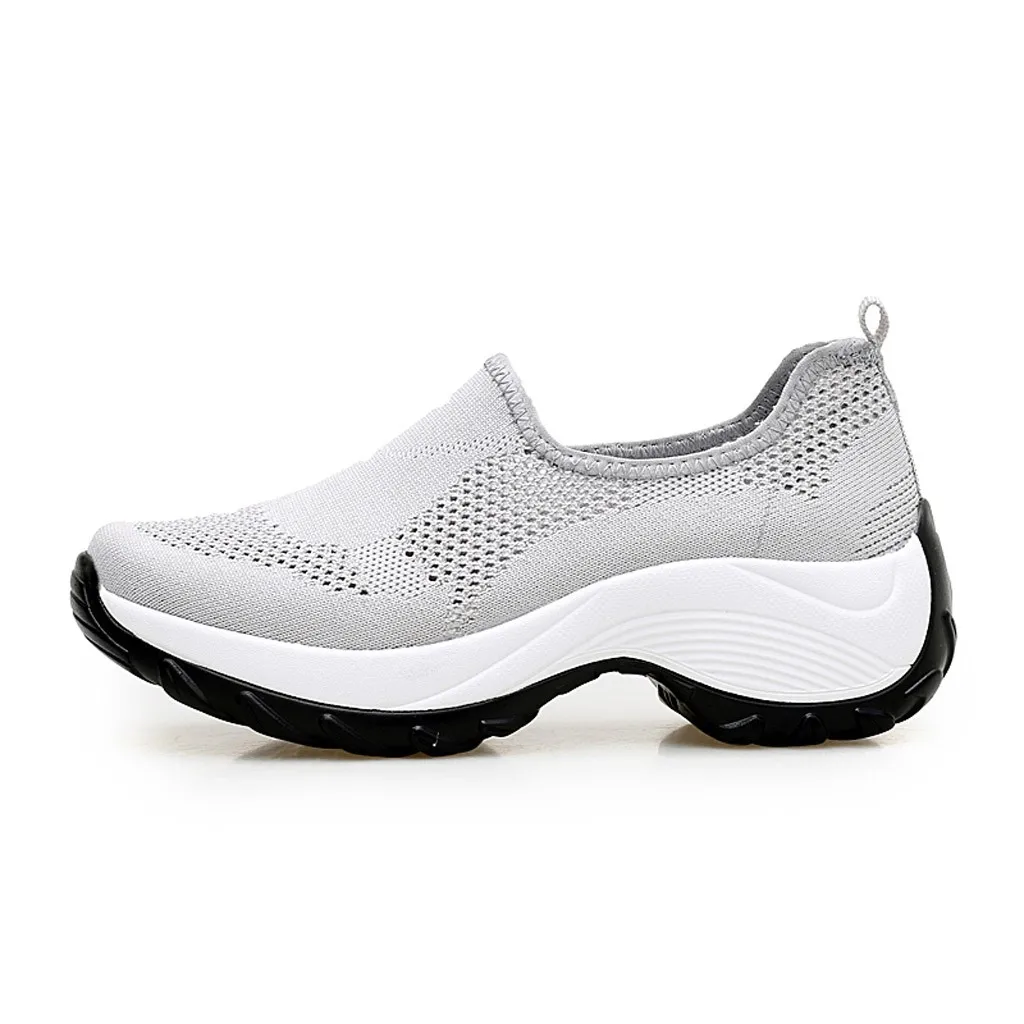 Женская модная Повседневная дышащая легкая спортивная беговая Обувь со шнуровкой женские дышащие кроссовки на платформе#806