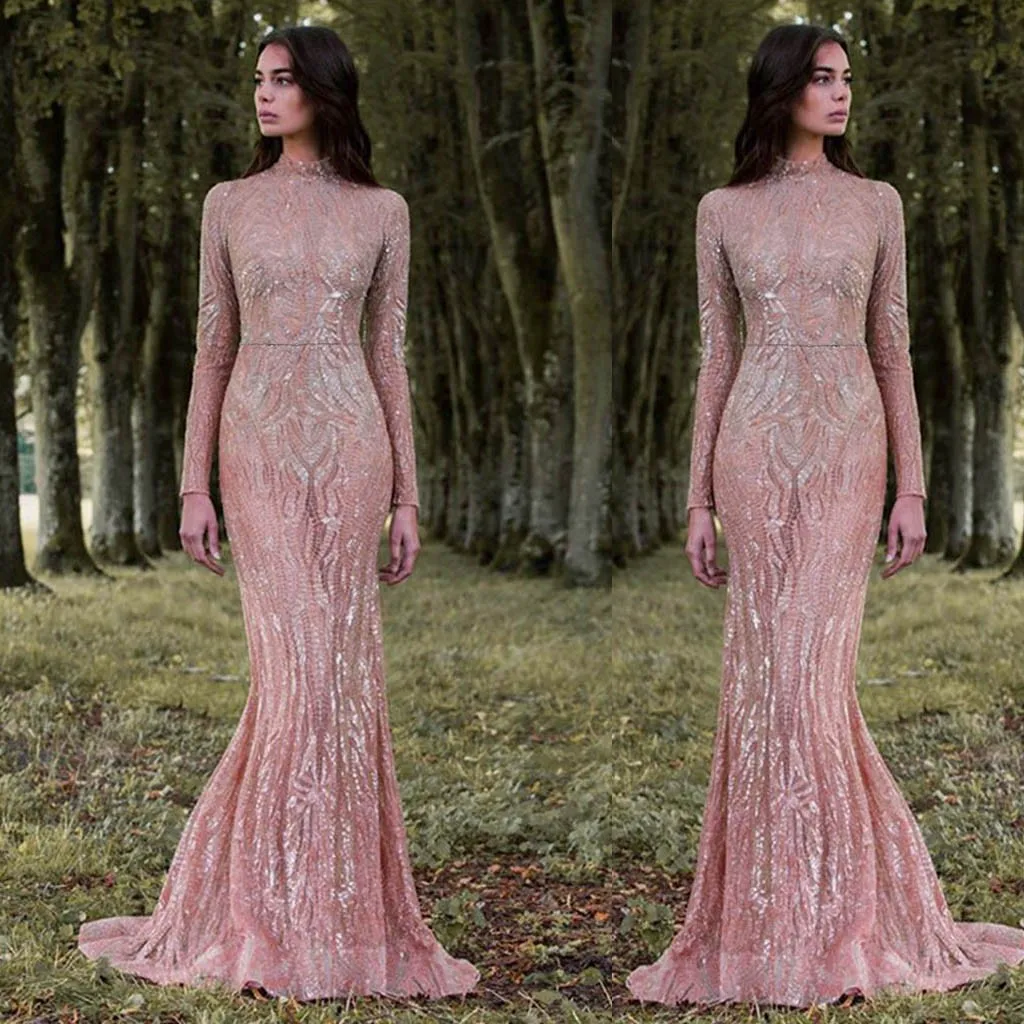 Sukienki vestidos ropa mujer, женские повседневные платья с принтом и высоким воротом, с длинным рукавом, из проволочной ткани, с блестками, женские вечерние платья, ночная рубашка