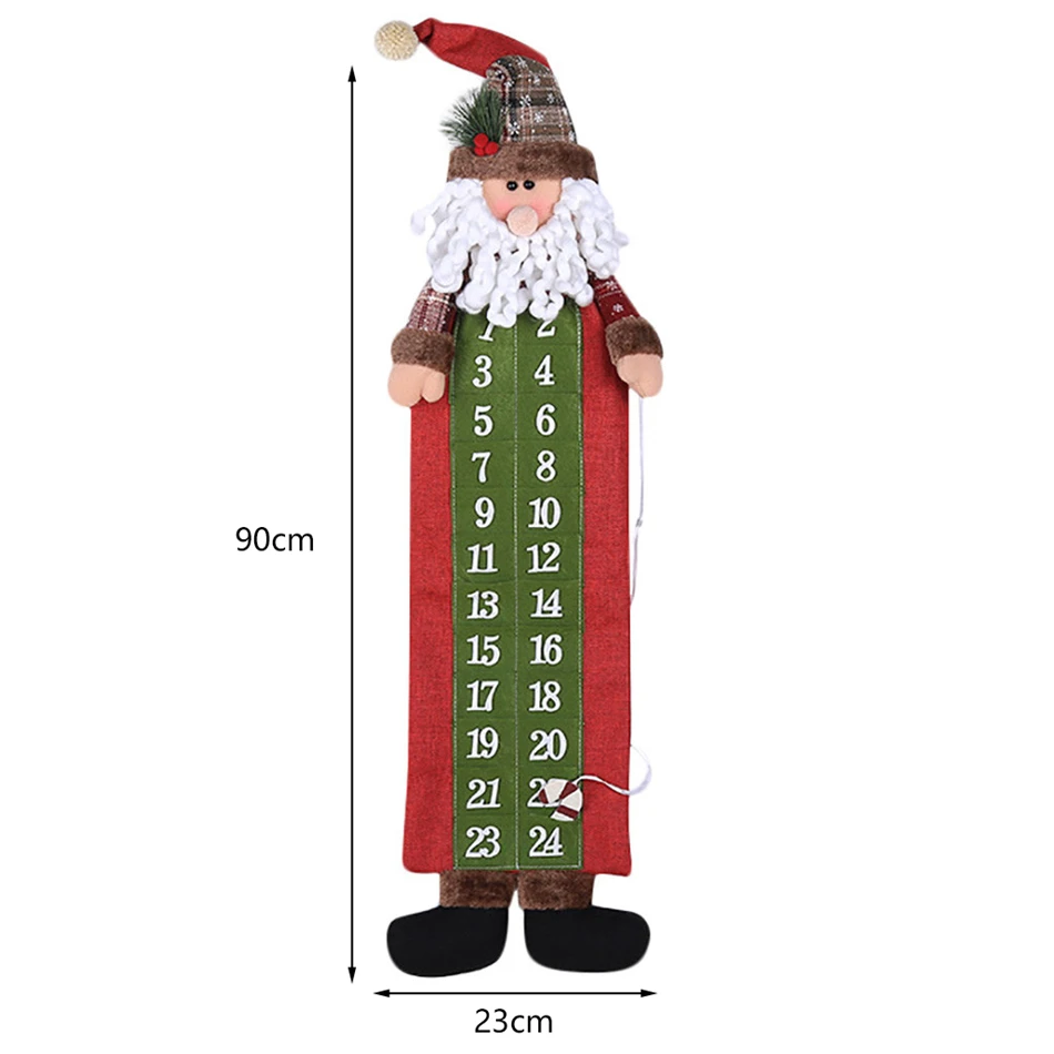 SEAAN, 90*23 см, Рождественский календарь, Санта-Клаус, снеговик, Рождество, Год, обратный отсчет, подвесные украшения, Декор для дома, офиса, двери