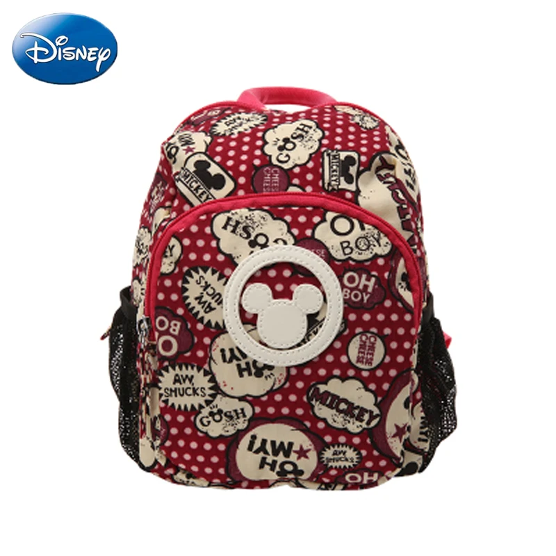 

Disney Mickey Mouse Pattern Backpack Backpack Cartoon Mickey Boy Canvas Backpacks Kindergarten Minnie Child Student Book Bag