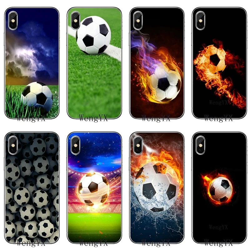 Чехол для Samsung Galaxy S10e Lite S9 S8 S7 S6 edge Plus S5 S4 S3 Note 10 9 8 5 4 mini Soccer Ball on water burn fire sports |