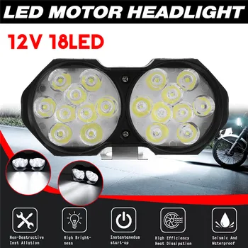 

NEW 54W Motorcycles Headlight White Super Bright 12V 18 LED Working Spot Light Motorbike Fog Lamp LED Scooters Spotlight