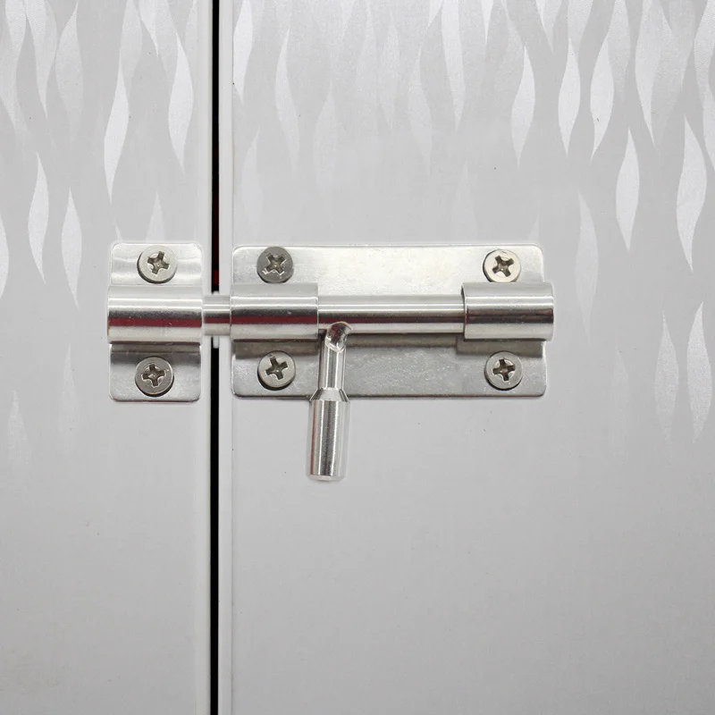 Barrel Bolt Lock, 3'' Door Security Slide Latch Lock,Thickened Door Latch Lock,Stainless Steel Slide Lock with Screws 2Pcs